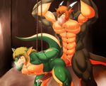 ??????????? anal anal_penetration anthro biceps big_muscles big_penis black_skin blonde_hair brown_hair brown_skin butt choco_monaca clenched_teeth cum cum_string dragon dripping duo erection fangs forced gay green_hair green_skin hair horn leaking male muscles nude pecs penetration penis rape reptile scales scalie sex sheath slit spread_legs spreading standing sweat teeth toned 