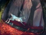  ambiguous_gender blue_fur feral forest fur lagomorph mammal rabbit rhyu solo tree 