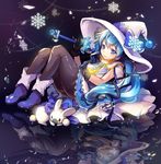  blue_eyes bunny hat hatsune_miku long_hair saya_(mychristian2) snowflakes suki!_yuki!_maji_magic_(vocaloid) thighs vocaloid wand witch_hat yuki_miku yukine_(vocaloid) 