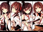  brown_hair fusou_(kantai_collection) hyuuga_(kantai_collection) ise_(kantai_collection) japanese_clothes kantai_collection multiple_girls red_eyes short_hair toosaka_asagi yamashiro_(kantai_collection) 