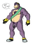  ? anthro balls belly biceps blue_eyes body_hair boots chest_hair chest_tuft chubby dialog english_text eyewear flaccid fur gloves goggles humanoid_penis male musclegut muscles pecs penis plain_background pose pubes purple_body purple_fur rotor_the_walrus sega shoes solo sonic_(series) standing text tuft tusks uncut walrus wkd 