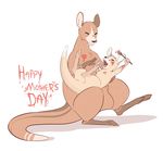  ambiguous_gender child cute english_text female happy holidays kangaroo mammal marsupial mother mother&#039;s_day mother's_day nude paint parent plain_background salkitten text white_background young 