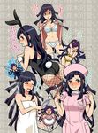  animal_ears ass black_hair blush bra breasts bunny_ears bunny_girl cleavage closed_eyes costume_chart danganronpa dosugon fishnets groin hat large_breasts long_hair looking_back maid maid_headdress naked_towel name_tag navel nurse nurse_cap open_mouth panties pen school_swimsuit super_danganronpa_2 sweat swimsuit syringe tears towel translated tripping tsumiki_mikan underwear undressing white_bra white_panties 