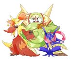  ban_(3551702) chesnaught delphox greninja pixiv_manga_sample pokemon pokemon_(game) pokemon_xy 