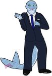  anthro azrael_rhincodon body_markings chubby clothed clothing fish green_eyes looking_at_viewer male marine markings necktie neonicink one_eye_closed open_mouth overweight plain_background pointing pointing_at_viewer shark shoes smile solo spots standing stripes suit teeth tongue whale_shark wink 