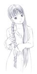  braid dress_shirt long_hair monochrome original shirt sketch solo traditional_media yoshitomi_akihito 