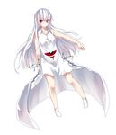  highres kirby_(series) kirby_64 long_hair looking_at_viewer otokuyou personification simple_background solo very_long_hair white_background white_hair zero_two_(kirby) 