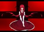  bad_id bad_pixiv_id choker head_wings highres koakuma necktie red_eyes red_hair solo tears touhou wings yutazou 