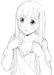  blush crossdressing greyscale hourou_musuko long_hair male_focus monochrome nitori_shuuichi otoko_no_ko sawa_jaaji solo traditional_media undressing 