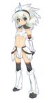  bad_id bad_pixiv_id blue_eyes blush child dadami hairband horn kirin_(armor) loincloth midriff monster_hunter silver_hair skinny solo thighhighs 