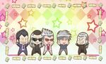  akagi akagi_shigeru bad_id bad_pixiv_id blue_eyes chibi hat hirayama_yukio ichikawa_(akagi) mahjong multiple_boys old_man parody saki short_hair silver_hair smile sunglasses urabe_(akagi) urabe_(mstchan) washizu_iwao 