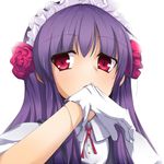  biting glove_biting gloves hands maid momo_(higanbana_and_girl) mouth_hold original solo 