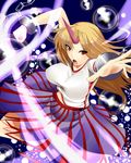  bad_id bad_pixiv_id blonde_hair chain horn hoshiguma_yuugi long_hair passingpleasures red_eyes solo touhou 