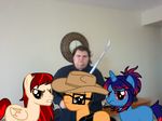  4:3 angry black_hair blue_fur blue_hair brony brown_eyes brown_hair ceiling clock clothing cowboy_hat equine eyewear female friendship_is_magic fur glasses goodfornothing117 gradient_hair grey_eyes hair hat horn horse human inside katana long_hair looking_at_viewer low_resolution male mammal merlin_(mlp) messy_hair my_little_pony obese original_character overweight pegasus plain_background pony ponytail primate pyro_(mlp) real red_eyes red_hair shirt short_hair sparkup_(mlp) striped_hair sword table tan_fur two_tone_hair unicorn wall weapon white_background wings 