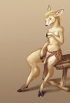  beads breasts cervine cloven_hooves deer female invalid_tag kajari looking_at_viewer mammal nude sitting solo 