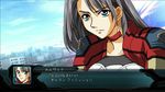  alternate_color ashino_moto blue_eyes calvina_coulange choker fake_screenshot jacket long_hair palette_swap silver_hair solo super_robot_wars super_robot_wars_judgement translated 