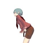  1girl belt blue_eyes blue_hair blush embarrassed erection futanari kantai_collection konery_(reasonyou) leaning_forward masturbation mogami_(kantai_collection) open_mouth penis penis_hold personification short_hair shorts solo source_request sweatdrop unzipped 