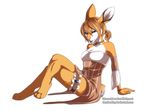  brown_fur brown_hair female fur hair kitsunebi lagomorph mammal rabbit solo white_fur 