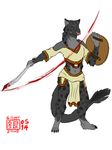  chakat-silverpaws claws feline female mammal shield solo sword tetton warrior weapon 