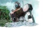  bad_id bad_pixiv_id cockpit gm_(mobile_suit) gm_ii gundam highres mecha nas_(nas-rin) no_humans partially_submerged science_fiction tree water zeta_gundam 