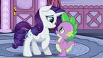  animated blue_eyes blush dialog door dragon duo english_text equine eye_contact eyelashes eyeshadow female feral french_kissing friendship_is_magic fur green_eyes hair halfdeathshadow horn inside kissing makeup male mammal my_little_pony purple_hair rarity_(mlp) shadow spike_(mlp) standing straight text unicorn white_fur 