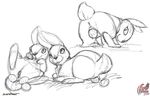  absurd_res anus avoid_posting cute displaying egg exhibitionism female feral frisky_ferals from_behind group hi_res hindpaw lagomorph long_ears lying mammal on_back oviposition paws presenting pussy pussy_juice rabbit raised_tail sefeiren sketch spread_legs spreading 