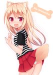  :d animal_ears binsen blonde_hair blush character_name dog_ears dog_tail fang long_hair looking_at_viewer open_mouth original panties red_eyes skirt smile solo tail underwear white_panties 