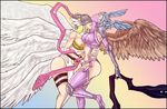  angel angewomon blush breasts butt clothed clothing dickhammersmith digimon drooling duo eyelashes feathers female fingering footwear gloves hair half-dressed happy headgear hi_res human juice lesbian licking long_hair mammal mask nipples open_mouth penetration pussy_juice saliva smile sweat teeth tongue tongue_out vaginal vaginal_penetration wings zephyrmon 