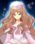  biseibutu blue_eyes brown_hair cape cattleya_(pokemon) dress elite_four hat highres long_hair pink_dress pokemon pokemon_(game) pokemon_black_&amp;_white pokemon_bw solo 