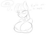  anthro anthrofied breasts cleavage clothed clothing daydream dialog drooling english_text equine fantasizing female friendship_is_magic hair horse jrvanesbroek mammal maud_pie_(mlp) my_little_pony nipples plain_background pony rock saliva sketch solo text white_background 