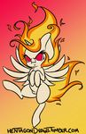  equine female feral flaming_hair hentagon horn horse mammal my_little_pony original_character pony pussy red_eyes solo winged_unicorn wings 