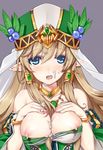  bad_id bad_pixiv_id blonde_hair blue_eyes breasts cum dress_pull freyja_(p&amp;d) kuro_(kuronell) large_breasts long_hair nipples out-of-frame_censoring pointy_ears puzzle_&amp;_dragons solo 