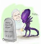  alien_(movie) bad_id bad_pixiv_id bouquet crying flower ghost h.r._giger real_life tombstone transparent xenomorph 