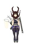  bad_id bad_pixiv_id beetle blush brown_eyes brown_hair bug double_v helmet insect japanese_clothes kaga_(kantai_collection) kantai_collection onsen_nakaya revision sandals side_ponytail sitting skirt solo stag_beetle thighhighs v 