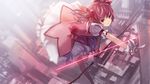  bad_id bad_pixiv_id bow_(weapon) bubble_skirt choker gloves highres kaname_madoka magical_girl mahou_shoujo_madoka_magica open_mouth pink_eyes pink_hair short_hair short_twintails skirt solo swd3e2 twintails weapon white_gloves 