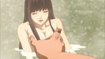 1girl animated animated_gif black_hair breast_grab breasts fuuun_ishin_dai_shogun grabbing large_breasts long_hair nude water 