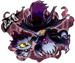  gen_4_pokemon highres misdreavus mismagius no_humans pokemon pokemon_(creature) sido_(slipknot) signature simple_background white_background 