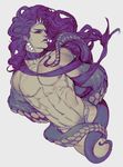  braid earrings jewelry jojo_no_kimyou_na_bouken kars_(jojo) long_hair male_focus octopus purple_hair rae realistic solo tentacles very_long_hair 
