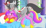  anus balls bed black_hair blush cum cum_in_pussy cum_inside duo equine female friendship_is_magic group hair horn king_sombra_(mlp) lolmaster male mammal my_little_pony one_eye_closed penetration penis pillow princess_cadance_(mlp) sex straight tongue tongue_out unicorn vaginal vaginal_penetration winged_unicorn wings 