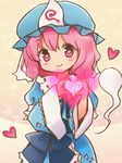  hat heart heart-shaped_pupils heart_hands hitodama japanese_clothes kimono pink_hair saigyouji_yuyuko solo symbol-shaped_pupils tona_(nekotte) touhou triangular_headpiece wide_sleeves 