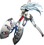  android aqua_hair axe battle_axe blue_hair full_body headphones highres knee_pads labrys long_hair miniskirt persona persona_4:_the_ultimate_in_mayonaka_arena pleated_skirt ponytail red_eyes robot_joints school_uniform skirt soejima_shigenori solo transparent_background very_long_hair weapon 