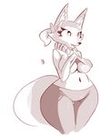  anthro awesomenauts breasts canine coy female fox mammal midriff monochrome navel penny_fox plain_background solo tight_pants undressing white_background wide_hips 