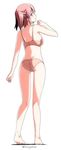  ass bare_legs barefoot bra from_behind full_body himura_kiseki looking_back mikakunin_de_shinkoukei orange_bra orange_panties panties purple_eyes red_hair simple_background solo standing two_side_up underwear underwear_only white_background yonomori_kobeni 