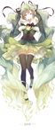  2015 absurdly_long_hair ahoge black_legwear bow caidychen closed_eyes crossed_arms dated dress full_body fur_trim green_hair hair_ornament hair_ribbon hatsune_miku highres long_hair number ribbon shawl shoes simple_background smile snowflakes solo thighhighs very_long_hair vocaloid white_background yuki_miku zettai_ryouiki 