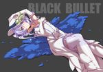  black_bullet dress elbow_gloves hat purple_eyes purple_hair seitenshi sirills thighhighs 