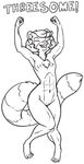  breasts english_text female feretta lamb_(character) mammal muscles nipples nude plain_background red_panda small_breasts solo text tumblr 