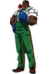  absurdres boxing_gloves dark_skin dark_skinned_male dress_shirt dudley facial_hair flower full_body highres makai male_focus muscle mustache rose shirt sleeves_rolled_up solo street_fighter street_fighter_iii_(series) 