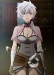  1girl alka blade_&amp;_soul breasts large_breasts purple_eyes screencap solo standing stitched white_hair 