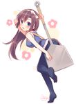  blue_eyes brown_hair kuonji_ukyou long_hair pantyhose ranma_1/2 solo usashiro_mani 