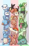  bulbasaur charmander chikorita chimchar closed_eyes cyndaquil fire gen_1_pokemon gen_2_pokemon gen_3_pokemon gen_4_pokemon gen_5_pokemon mary_cagle mudkip no_humans open_mouth oshawott piplup pokemon pokemon_(creature) red_eyes smile snivy squirtle tepig torchic totodile treecko turtwig 